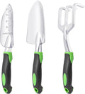 3-Piece Garden Hand Tool Kit with Non-Slip Ergonomic Handles, Shovel, Rake & Transplanter