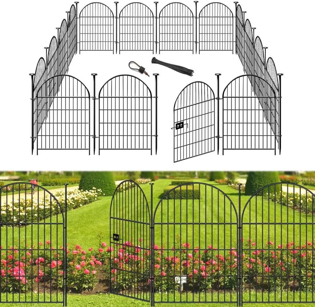 Garden Fence with Adjustable Feet for Uneven Ground