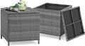 15-Gallon Wicker Storage Side Table with Iron Frame