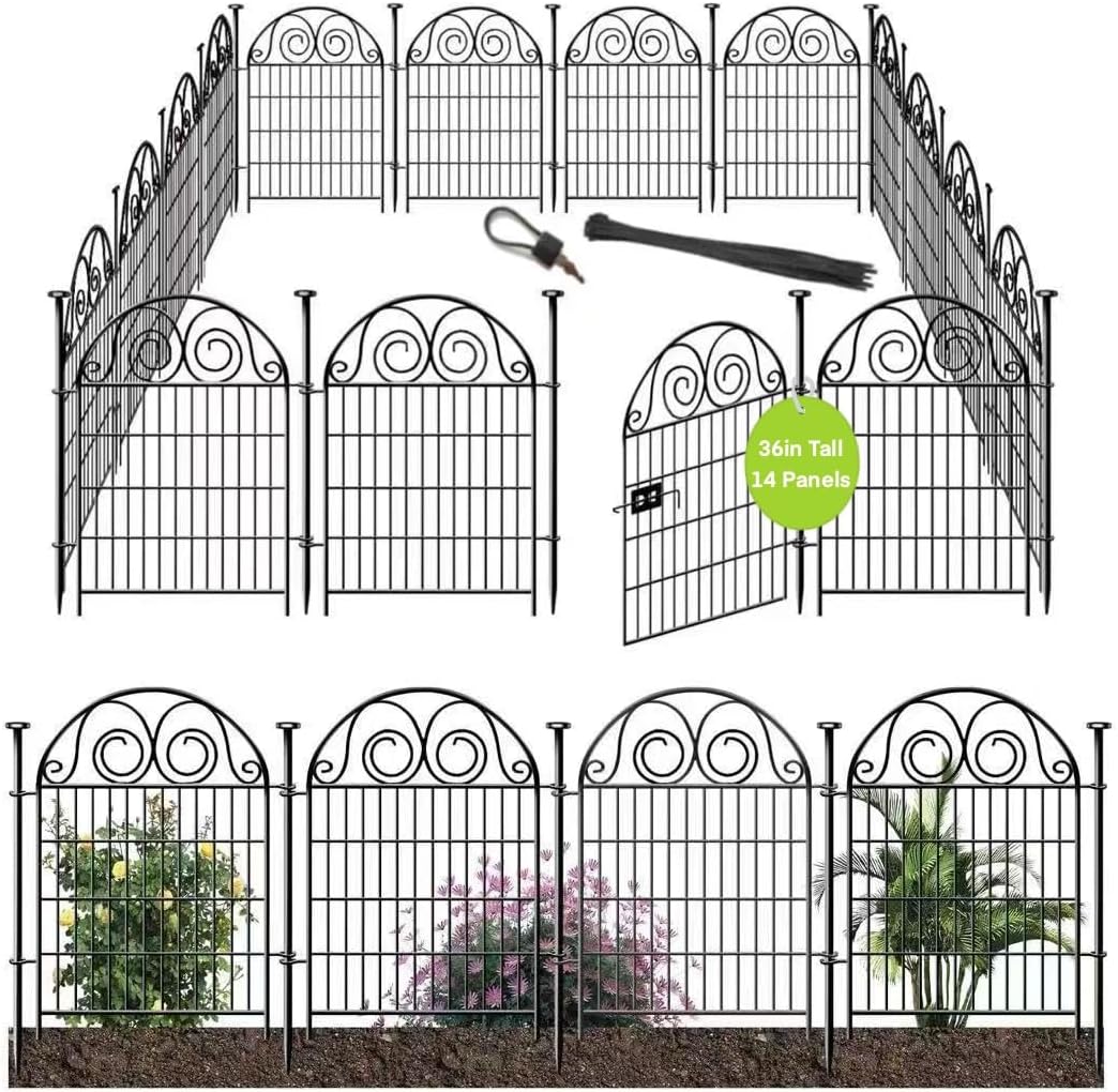 Decorative Garden Fence with Gate and Door