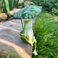 Frog with Umbrella Resin Figurine for Garden Decoration