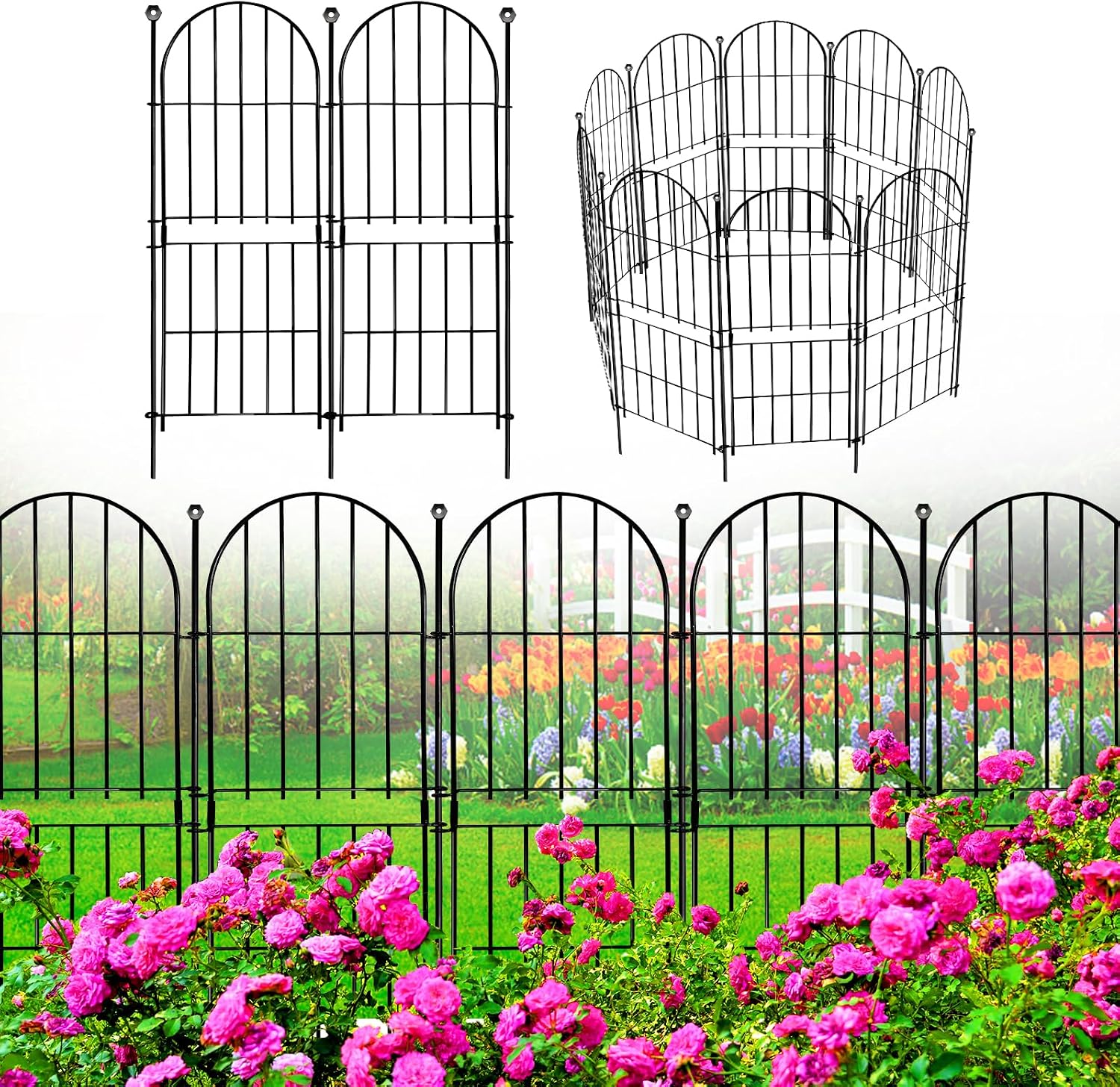 Arched Snap-Connect Garden Fence Panels