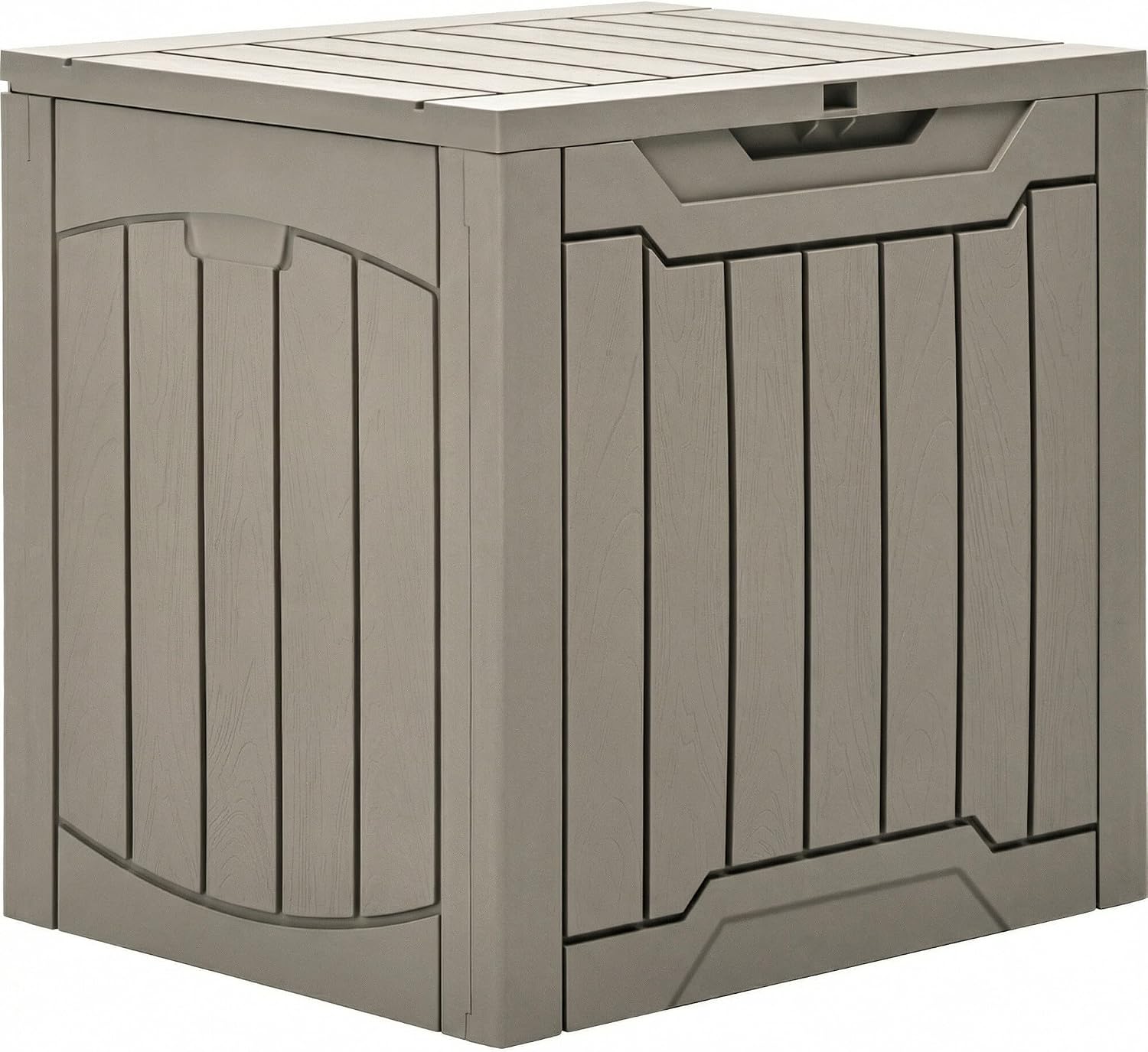 22-Gallon Wood-Look Deck Box with Lockable Lid