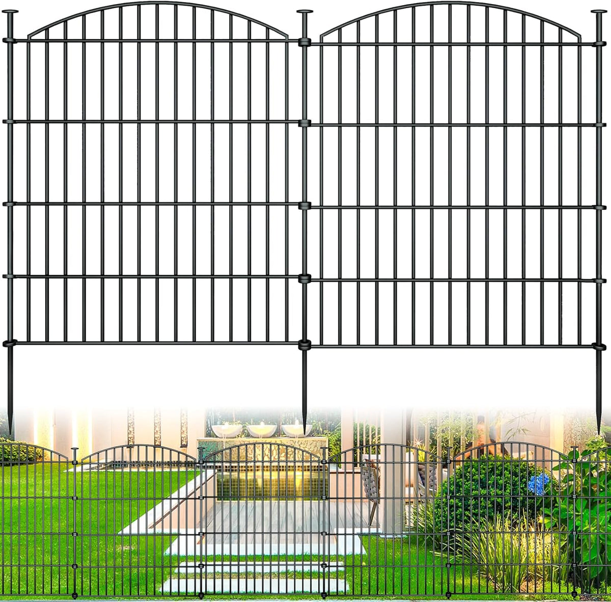 Flexible Layout Rustproof Garden Fence with Stakes