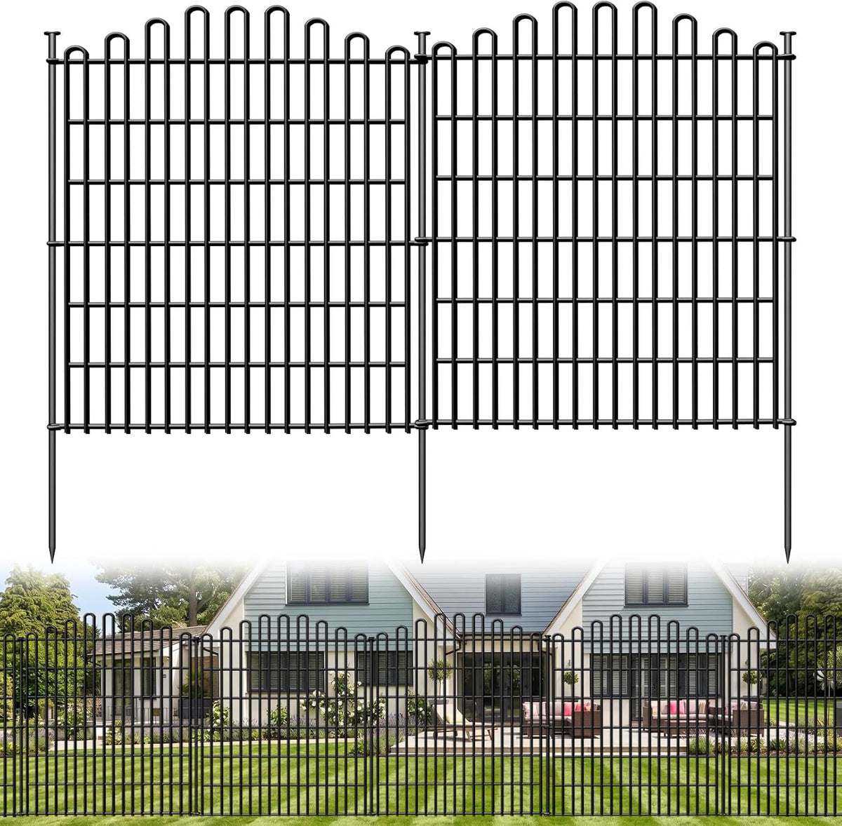Classic Arched No-Dig Rustproof Garden Fence