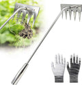 Long Canvas and Leather Gardening Gloves with Arm Guard Gauntlet for Pruning Roses, Cactus and Blackberry