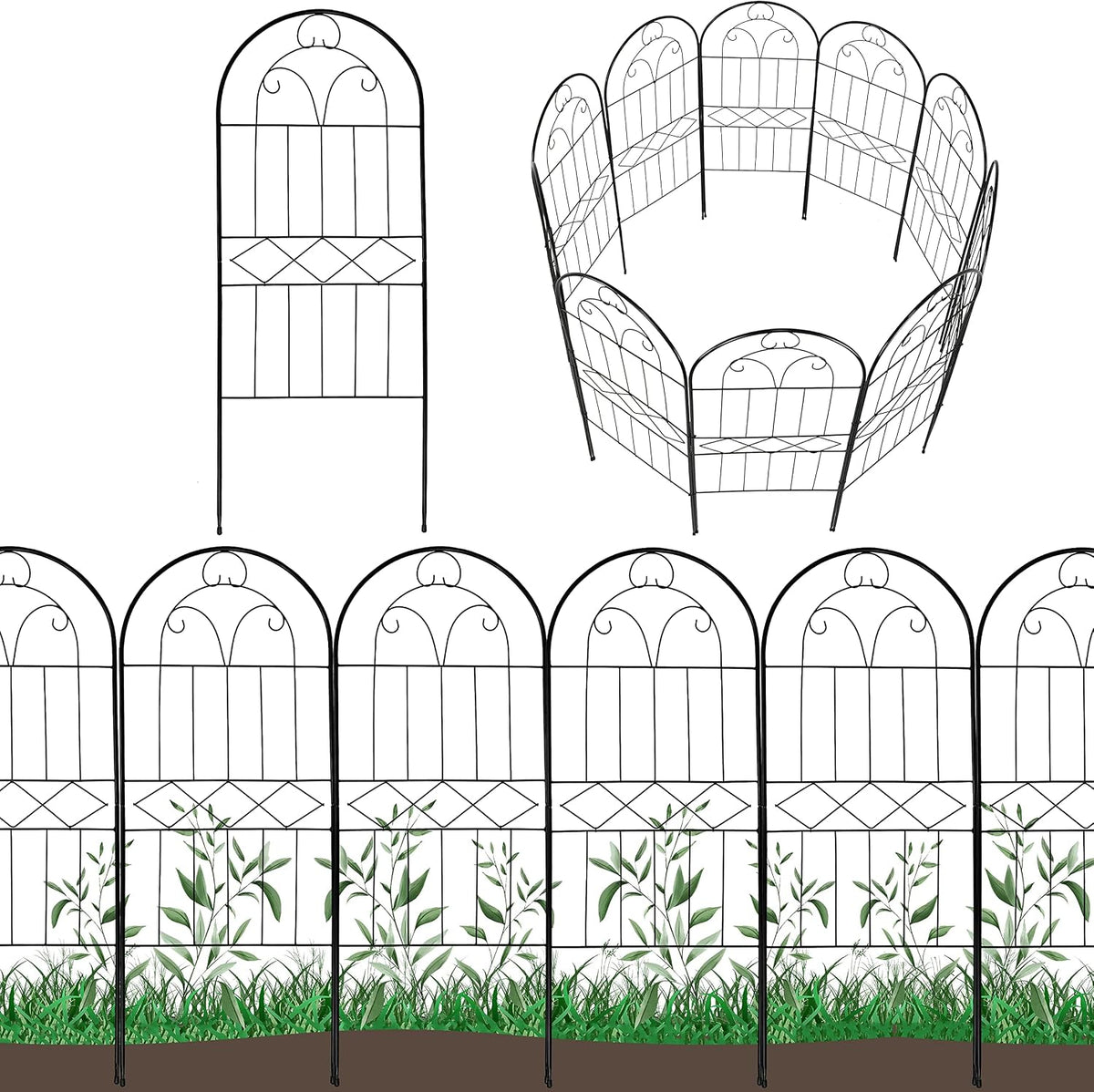 Arched Decorative Garden Fence with Cable Tie Design